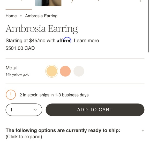 Laurie Fleming Ambrosia Earring - pair. - Picture 3 of 4